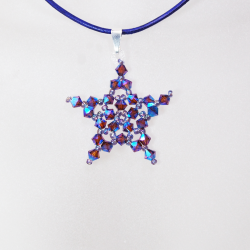 Pendant 40cm - Phoenix-Purple Leather - Pendant 40cm - Laiton argenté